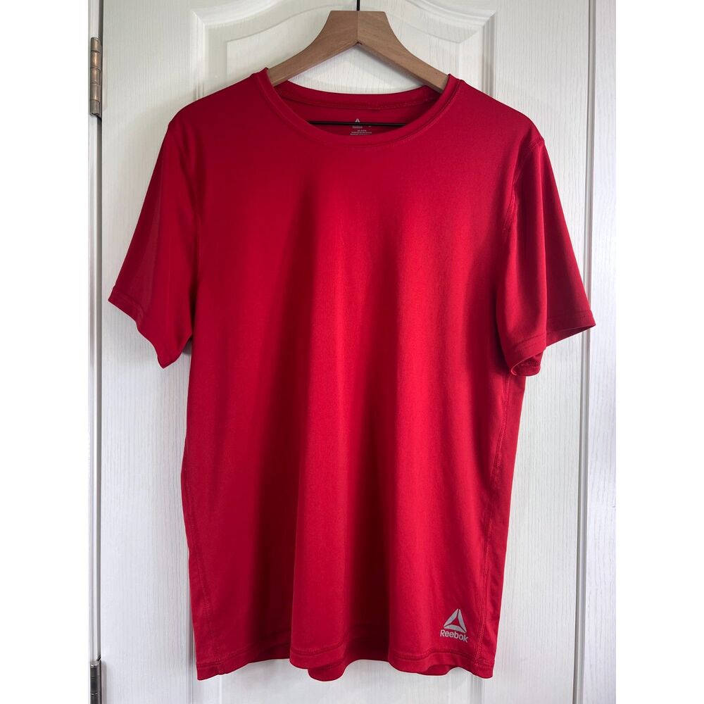 Reebok Men's Performance Tee Red Polyester Short Sleeve T Shirt Size L